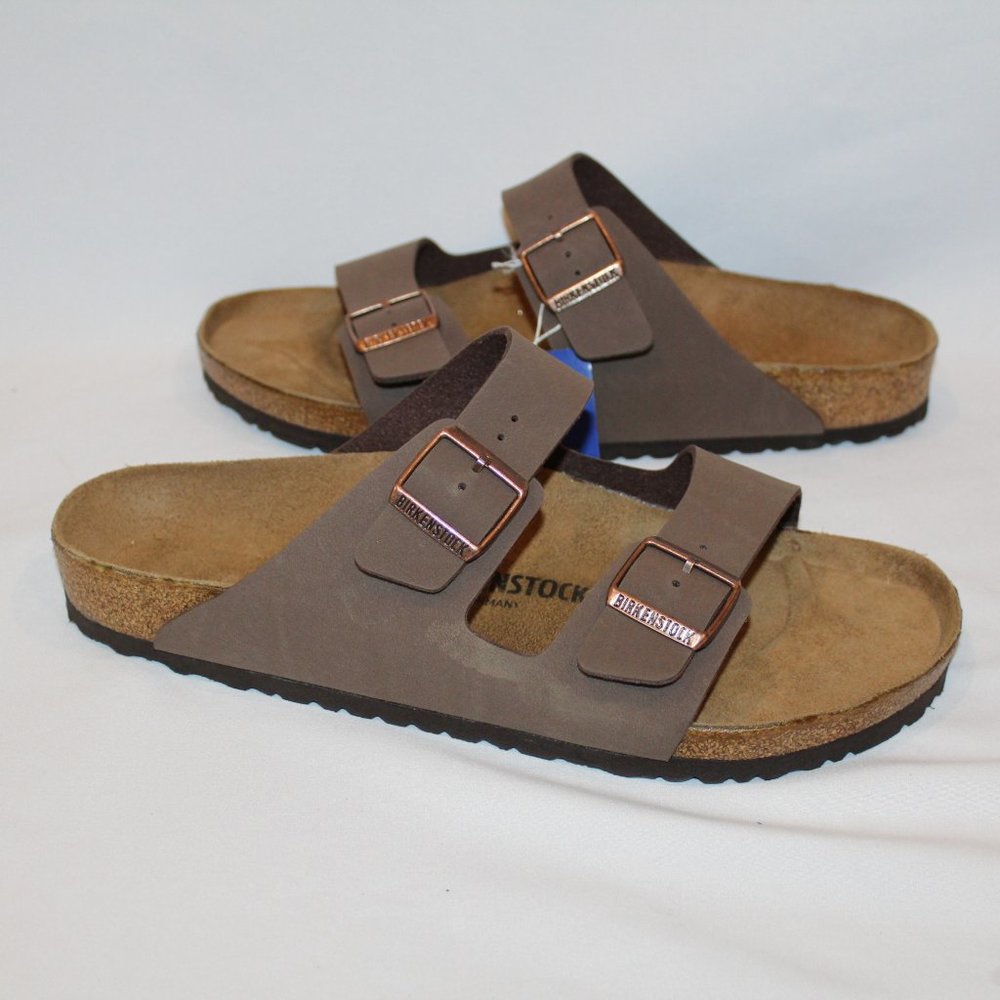BIRKENSTOCK MEN'S SUEDE CORK ARIZONA SANDALS‎ BROWN NEW